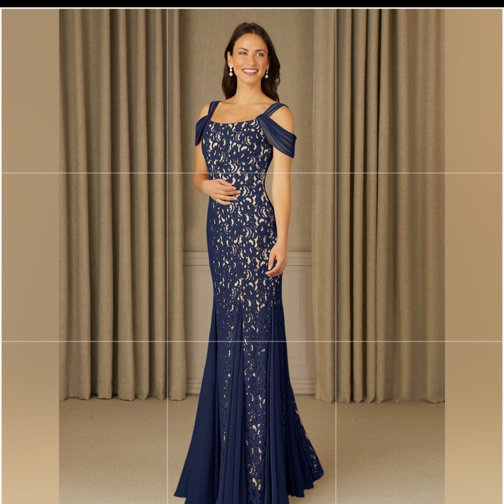 Alex Evenings Midnight Blue Lace Dress.  Reposhed, Too Long, So Didn't Wear